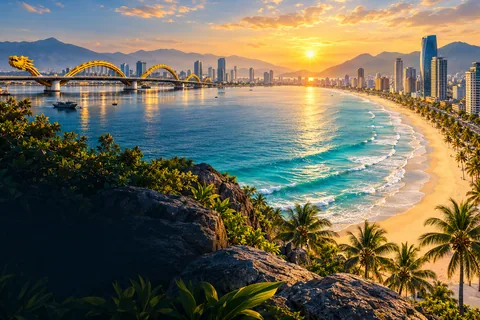 Menora Grand Da Nang · Đà Nẵng · AI-generated illustrations, not actual photographs of destinations or hotels.