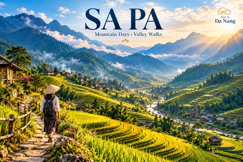 Sa Pa valley walks: Muong Hoa and choosing the season · AI-generated illustrations, not actual photographs of destinations or hotels.